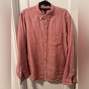 J.Crew linen button down shirt size large.